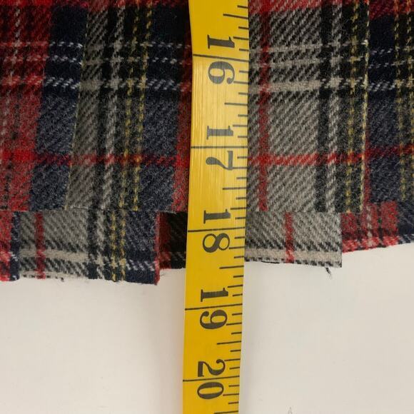 The Villager Skirt Vintage Mini Pleated Tartan Schoolgirl‎ Wool Raw Hem Side Zip - Picture 11 of 11